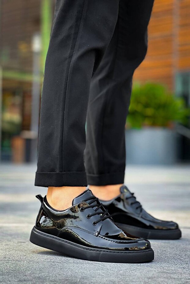 ZRK-XX5 Siyah Rugan Günlük Casual Erkek Ayakkabı