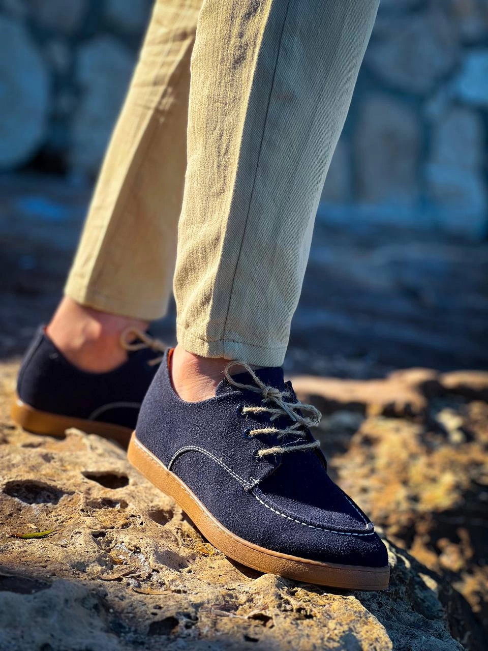 ZRK-X5 Lacivert Süet Bağcıklı Günlük Erkek Casual Ayakkabı