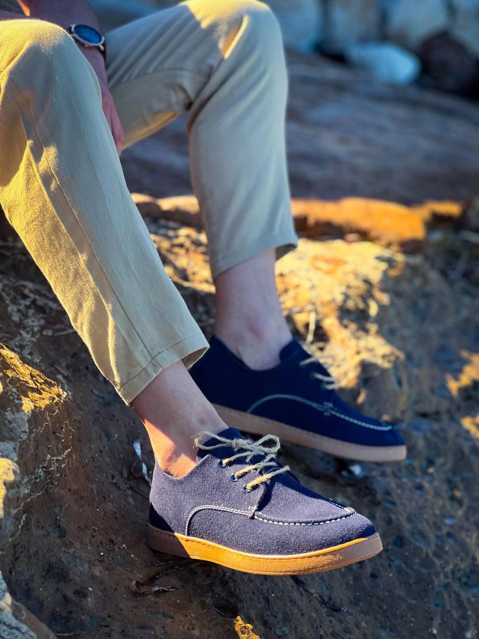 ZRK-X5 Lacivert Süet Bağcıklı Günlük Erkek Casual Ayakkabı