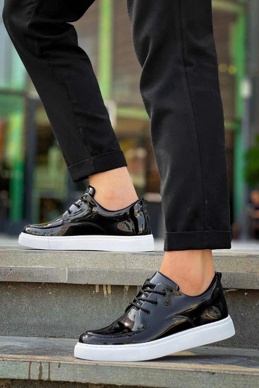 ZRK-XX5 Siyah Beyaz Rugan Günlük Casual Erkek Ayakkabı