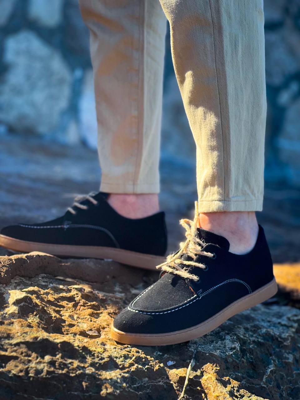 ZRK-X5X Premium Siyah Süet Bağcıklı Günlük Erkek Loafer