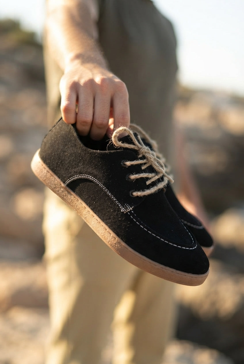 ZRK-X5X Premium Siyah Süet Bağcıklı Günlük Erkek Loafer