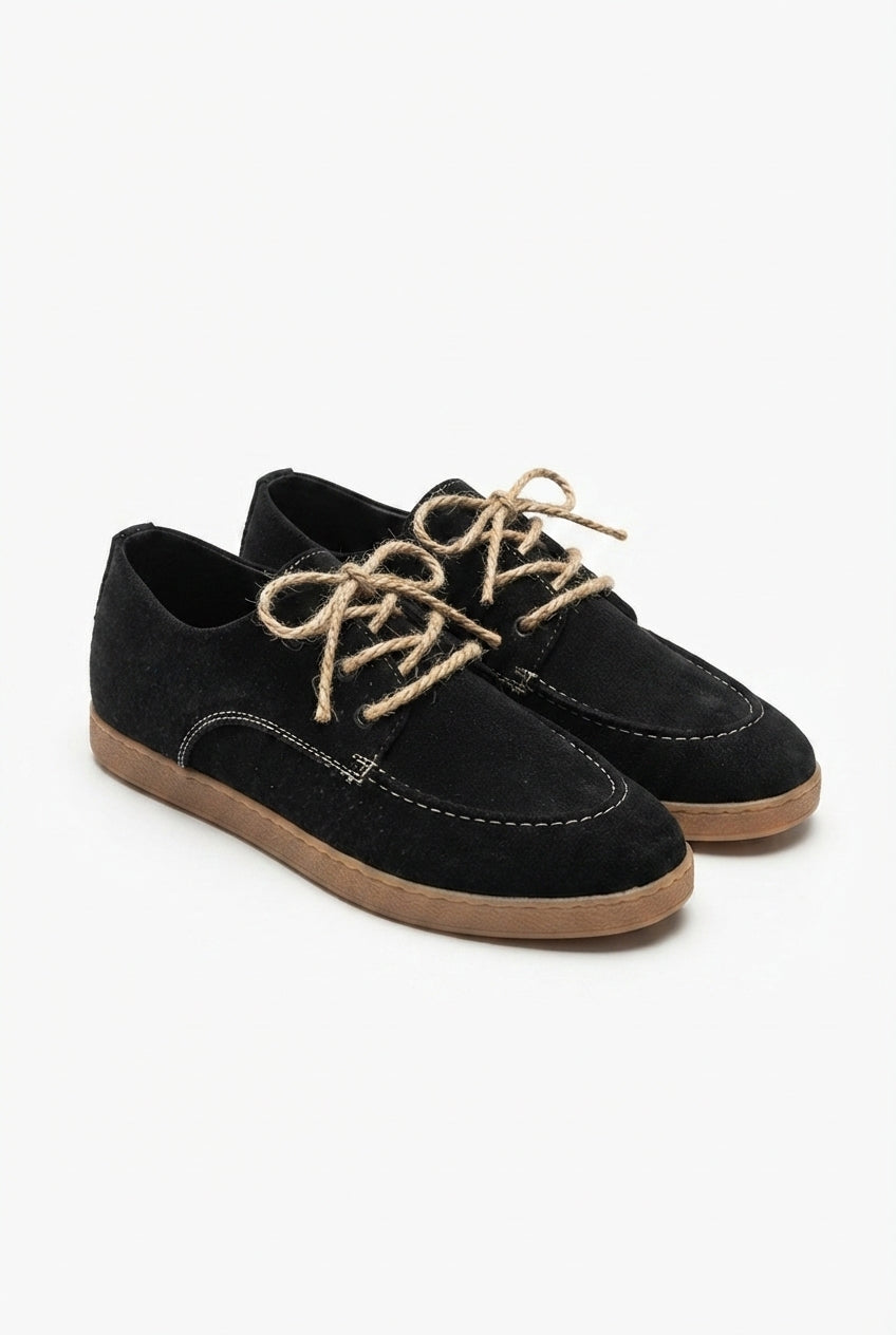 ZRK-X5X Premium Siyah Süet Bağcıklı Günlük Erkek Loafer