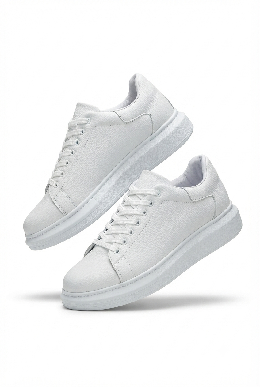 ZRK-X500 Yüksek kalite Kalın Taban Alexandre Model Bağcıklı Beyaz Erkek Snakers
