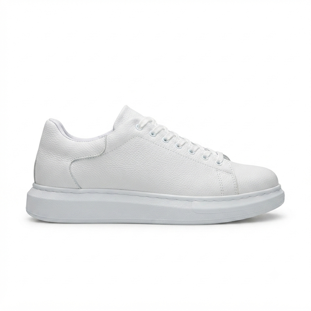ZRK-X500 Yüksek kalite Kalın Taban Alexandre Model Bağcıklı Beyaz Erkek Snakers