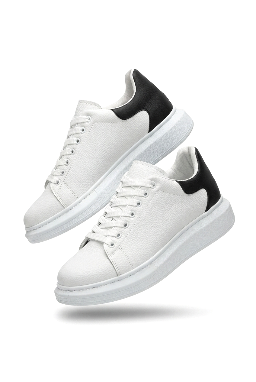 ZRK-X500 Yüksek kalite Kalın Taban Alexandre Model Bağcıklı Beyaz Siyah Erkek Snakers