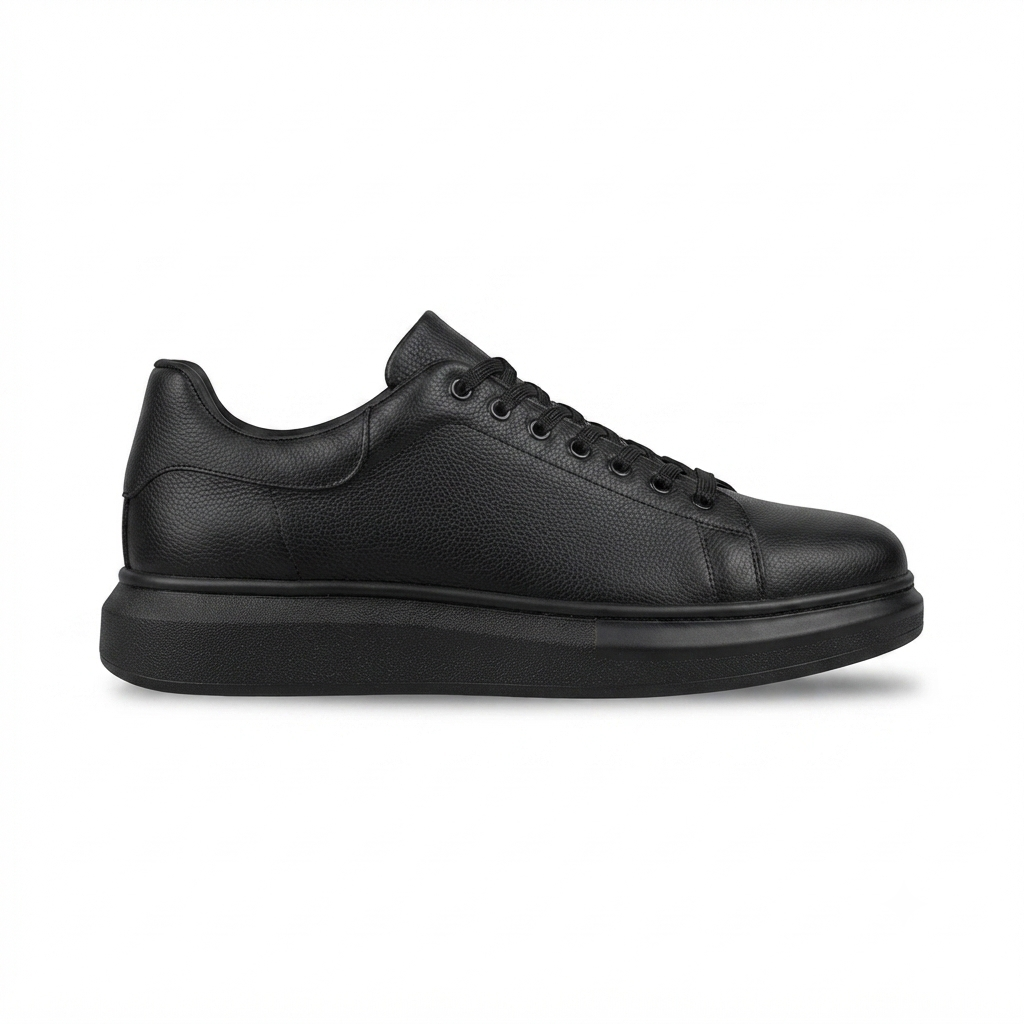 ZRK-X500 Yüksek kalite Kalın Taban Alexandre Model Bağcıklı Siyah Erkek Snakers