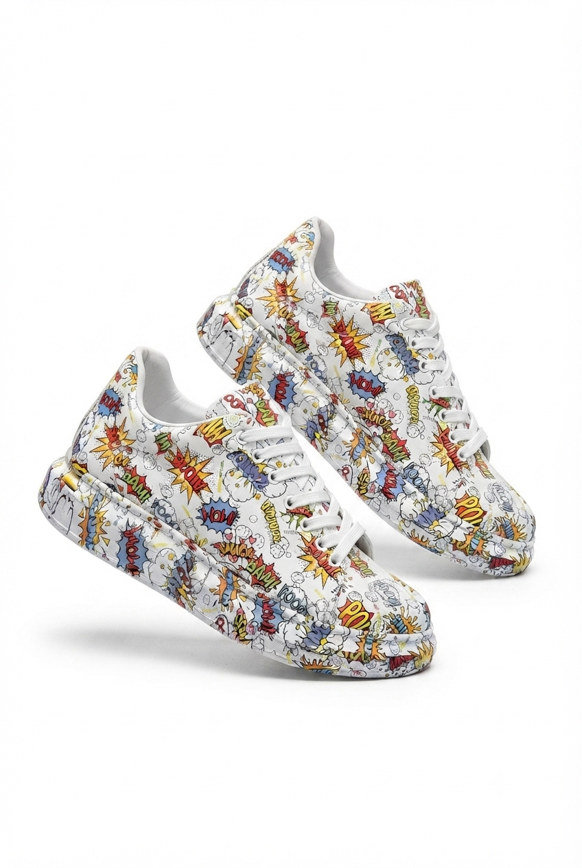 ZRK-XB500 Yüksek Kalite Beyaz Boom Bağcıklı Erkek Sneaker