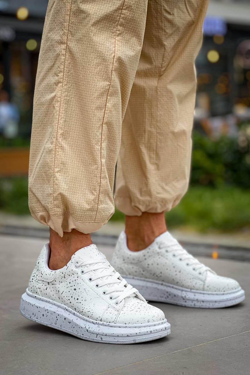 ZRK-XB500 Yüksek Kalite Beyaz Silver Bağcıklı Erkek Sneaker