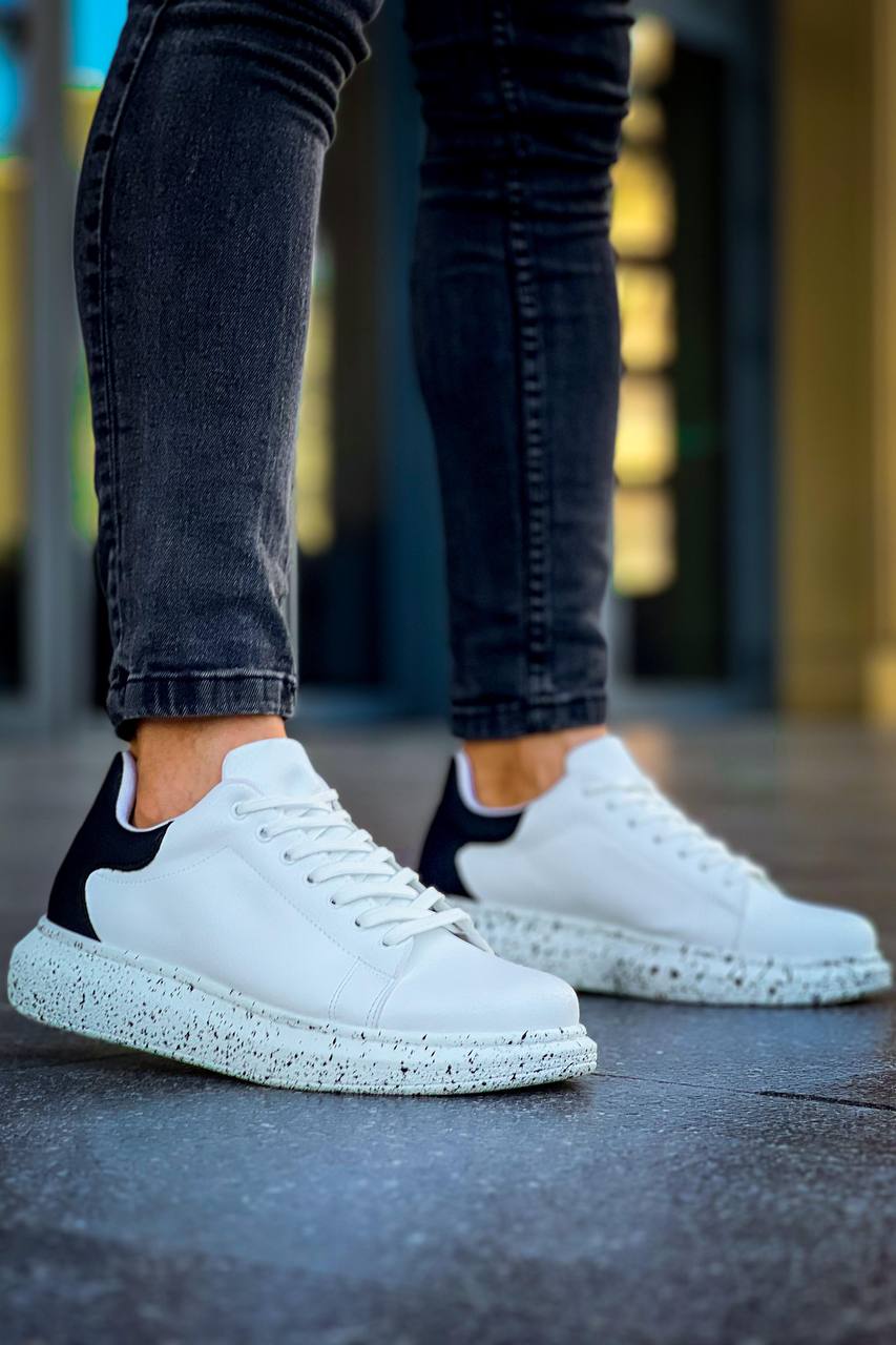 ZRK-XB500 Yüksek Kalite Beyaz Siyah Bağcıklı Erkek Sneaker