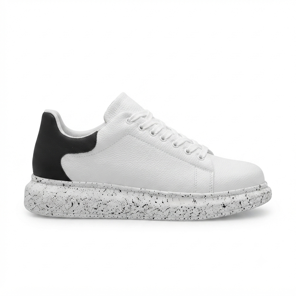 ZRK-XB500 Yüksek Kalite Beyaz Siyah Bağcıklı Erkek Sneaker