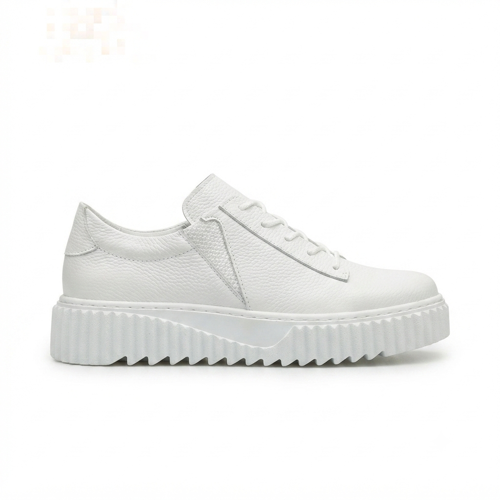 ZRK-502 Yüksek Kalite Kalın Taban Beyaz Lastikli Erkek Sneaker