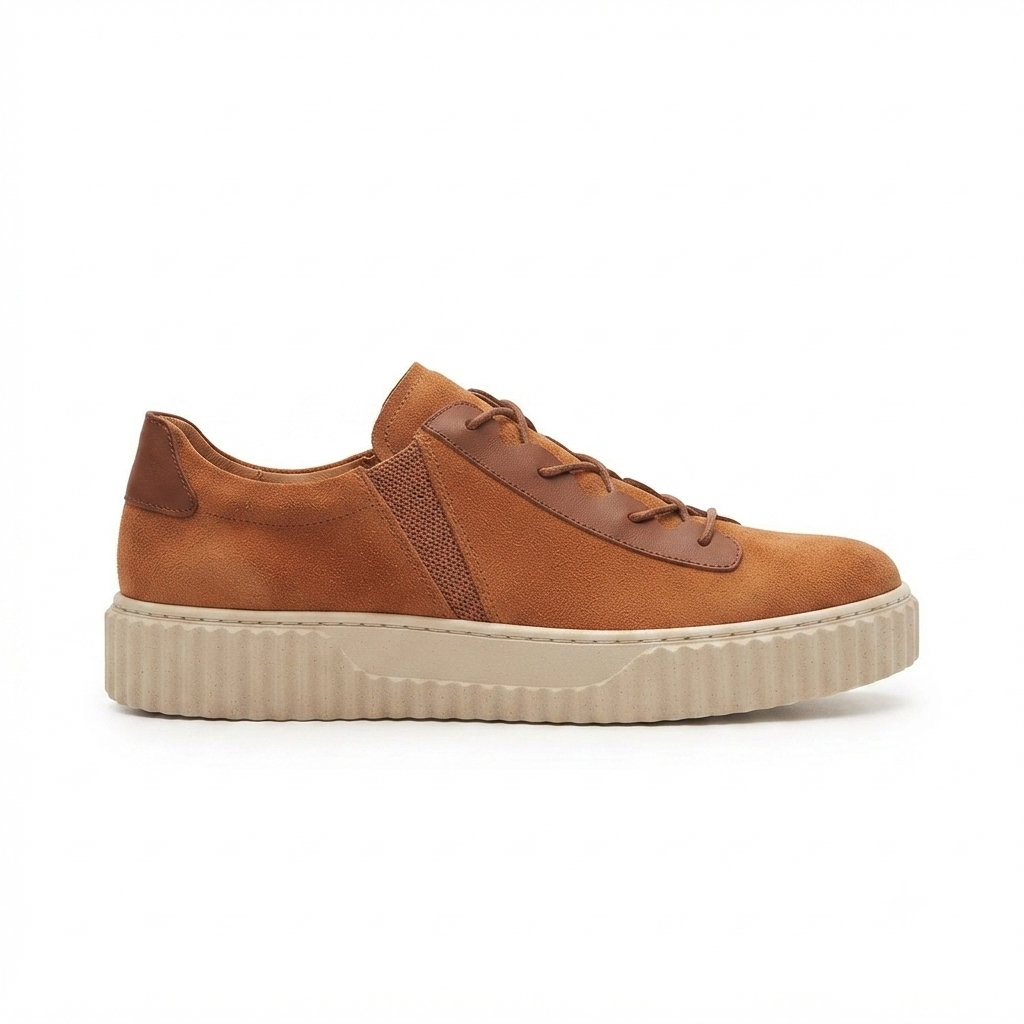 ZRK-502 Yüksek Kalite Kalın Taban Taba Süet Lastikli Erkek Sneaker