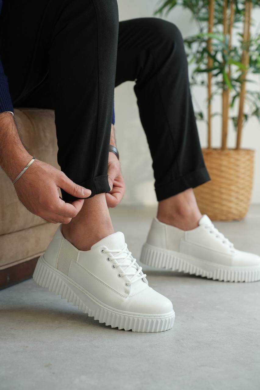 ZRK-X516 Premium Yüksek Kalite Kalın Taban Beyaz Günlük Erkek Sneaker