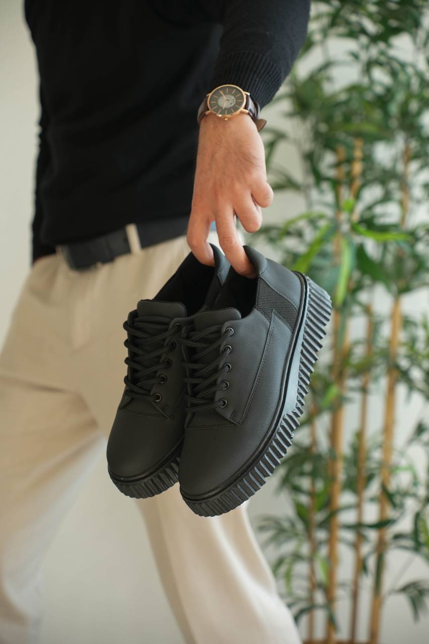 ZRK-X516 Premium Yüksek Kalite Kalın Taban Siyah Günlük Erkek Sneaker