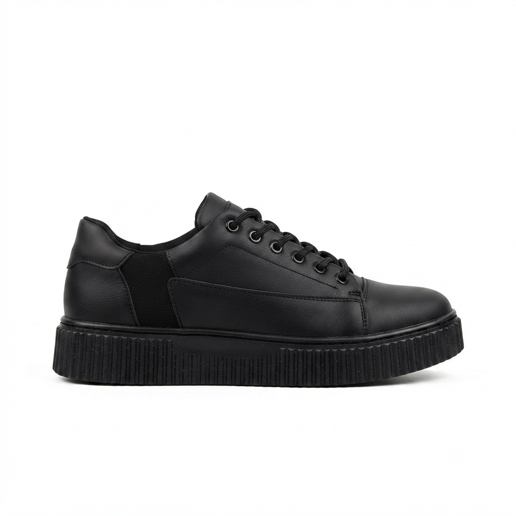 ZRK-X516 Premium Yüksek Kalite Kalın Taban Siyah Günlük Erkek Sneaker