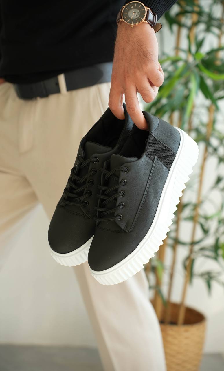 ZRK-X516 Premium Yüksek Kalite Kalın Taban Siyah Beyaz Günlük Erkek Sneaker