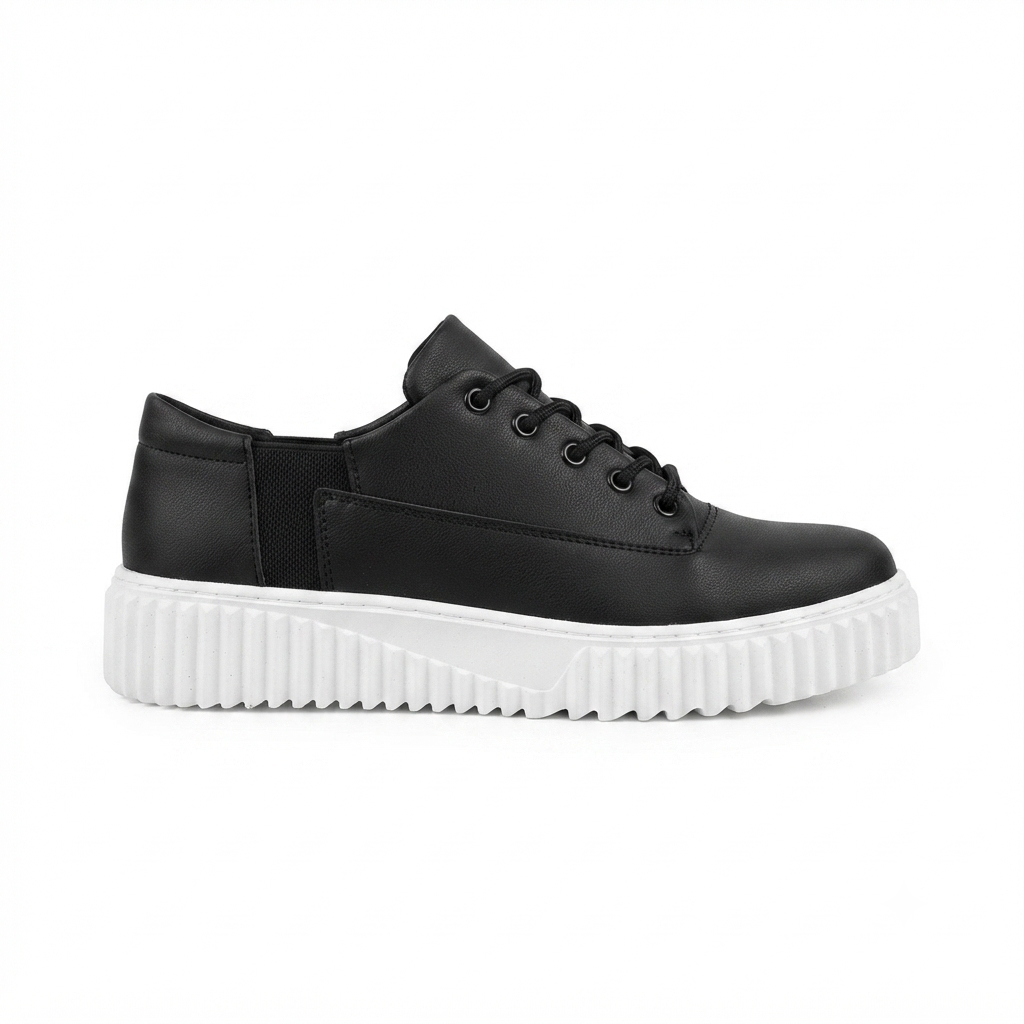 ZRK-X516 Premium Yüksek Kalite Kalın Taban Siyah Beyaz Günlük Erkek Sneaker