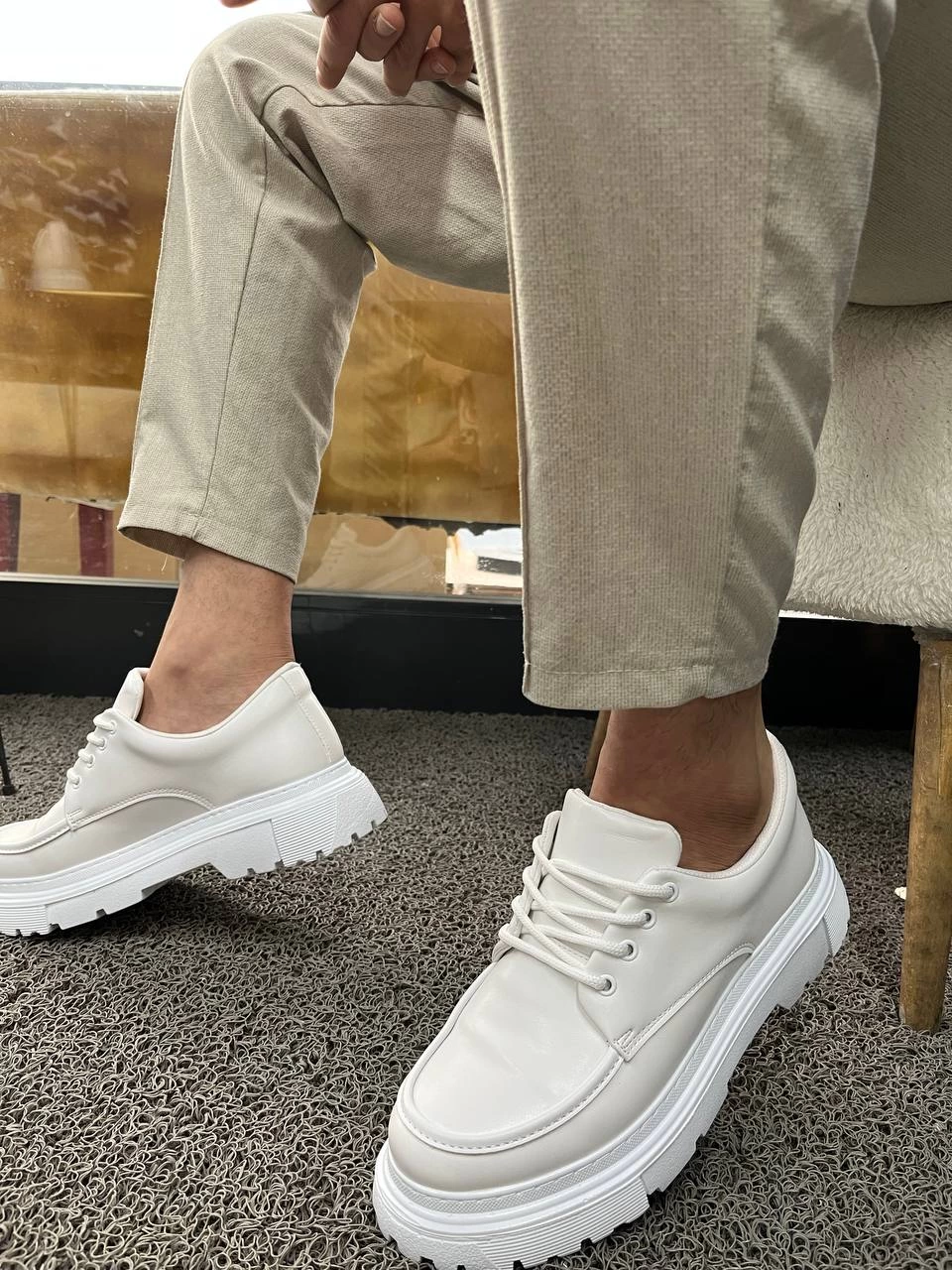 ZRK-X6 Premium Beyaz Bağcıklı Günlük Erkek Klasik Ayakkabı