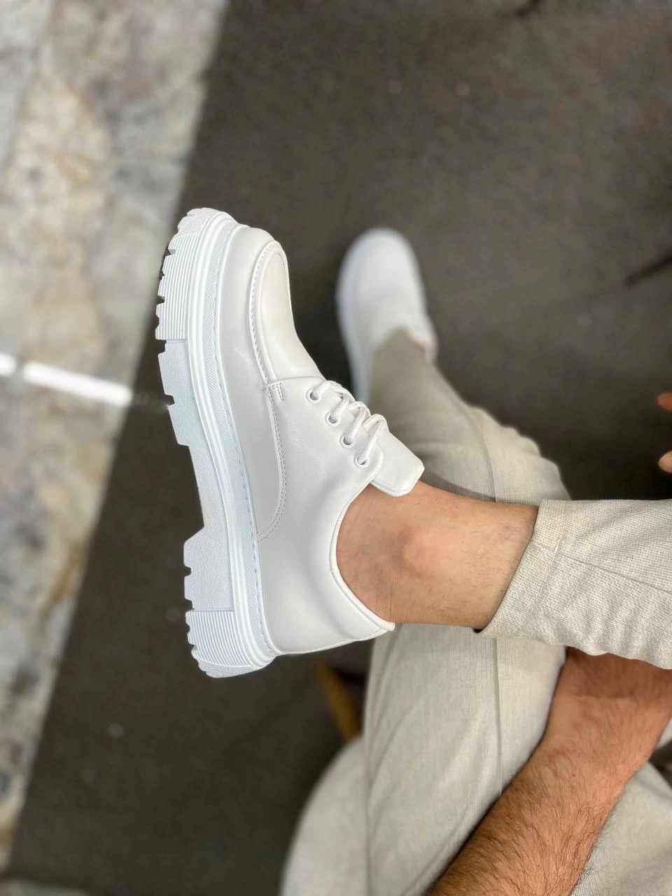 ZRK-X6 Premium Beyaz Bağcıklı Günlük Erkek Klasik Ayakkabı