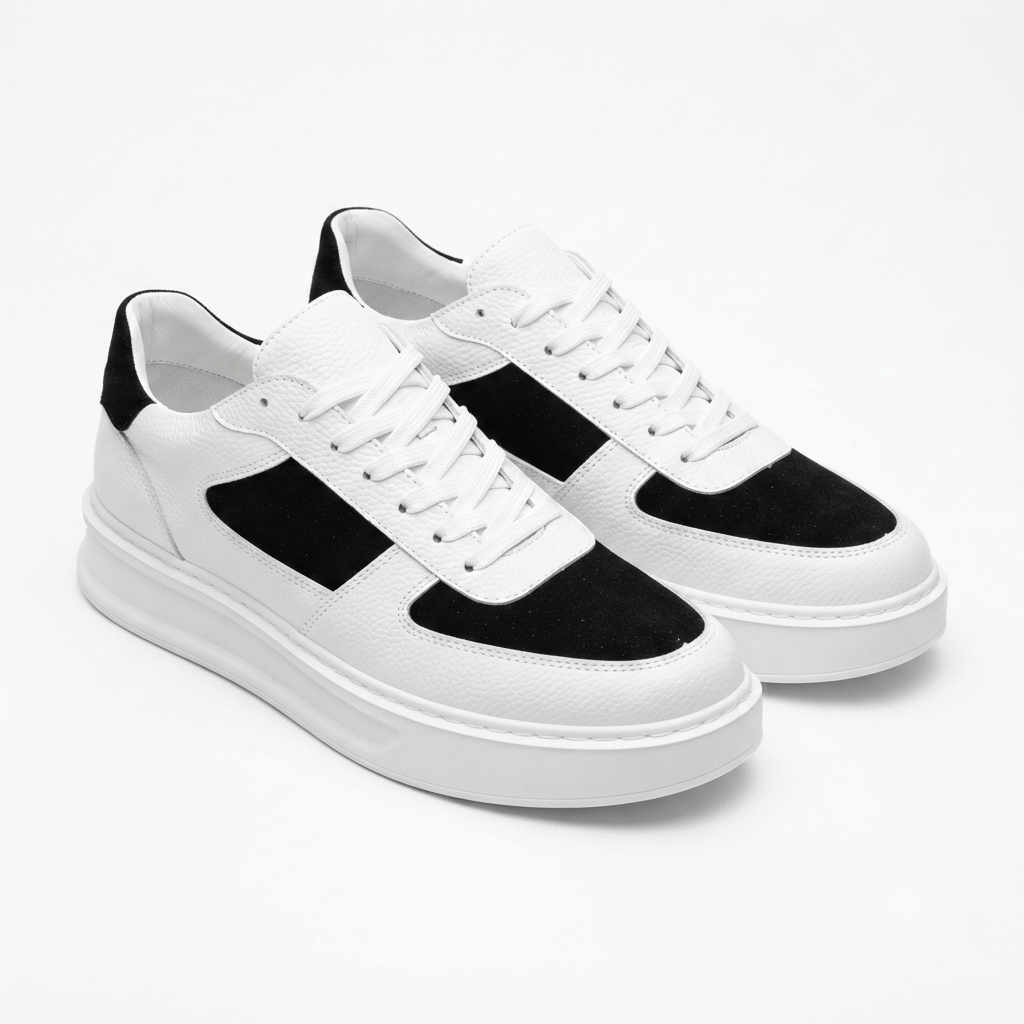 ZRK-X8 Yüksek Kalite Kalın Taban Beyaz Siyah Günlük Erkek Sneaker