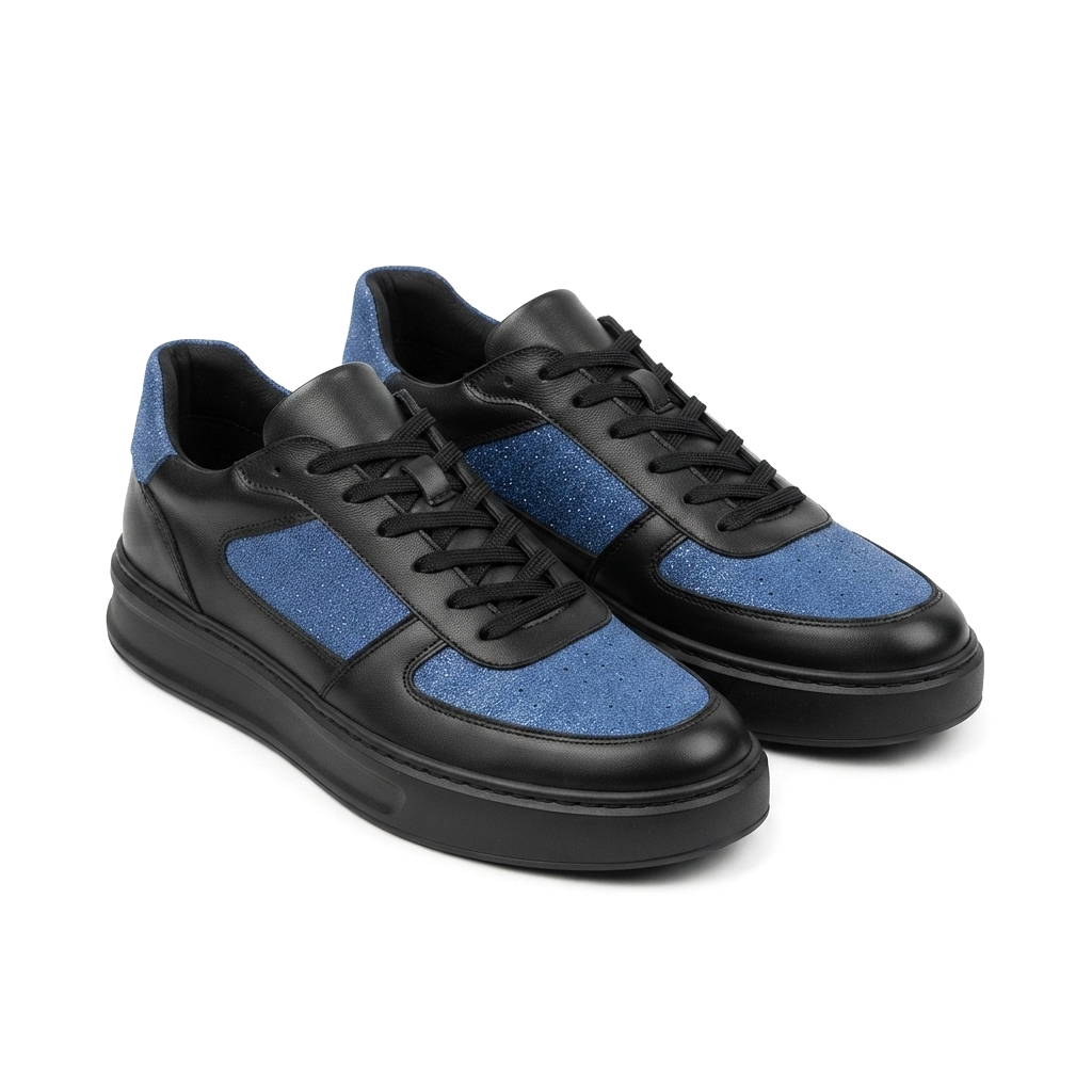 ZRK-X8 Yüksek Kalite Kalın Taban Siyah Mavi Süet Günlük Erkek Sneaker