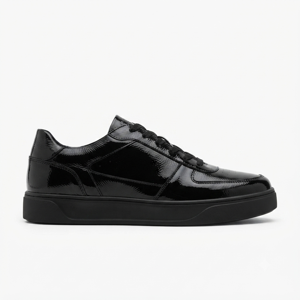 ZRK-X9 Yüksek Kalite Kalın Taban Siyah Rugan Force Erkek Sneaker