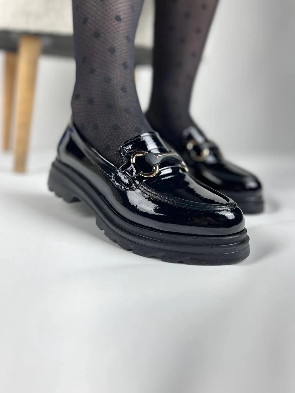 ZRK-BT Siyah Rugan Tokalı Günlük Kadın Babet