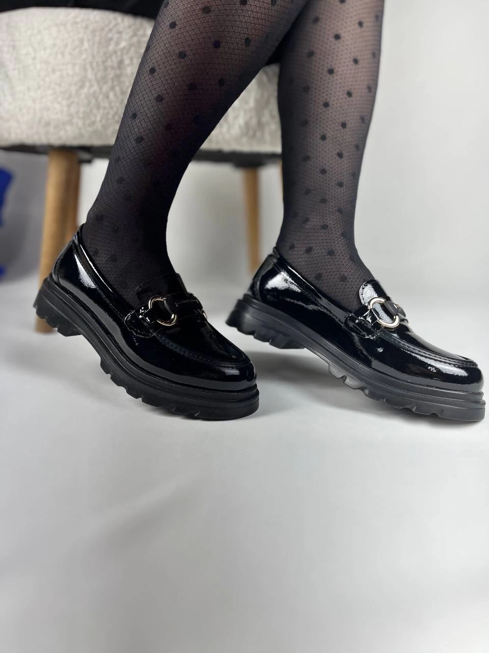 ZRK-BT Siyah Rugan Tokalı Günlük Kadın Babet