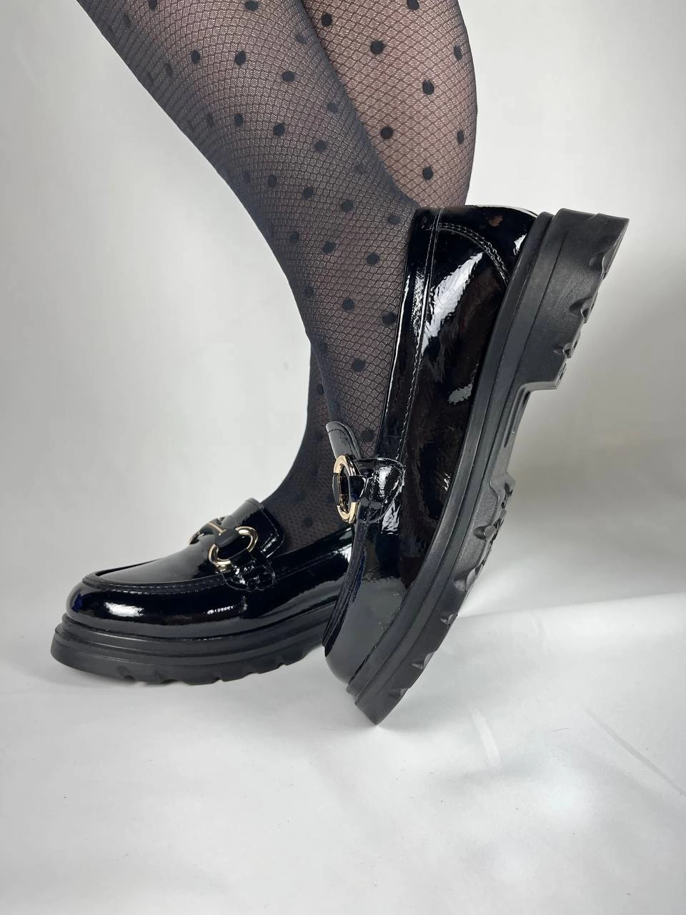 ZRK-BT Siyah Rugan Tokalı Günlük Kadın Babet