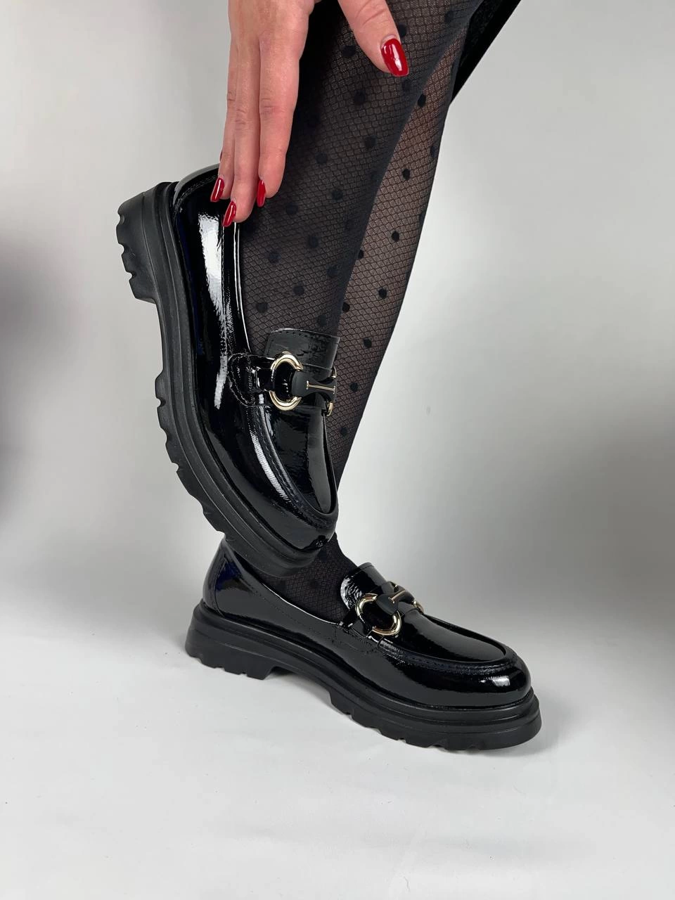 ZRK-BT Siyah Rugan Tokalı Günlük Kadın Babet