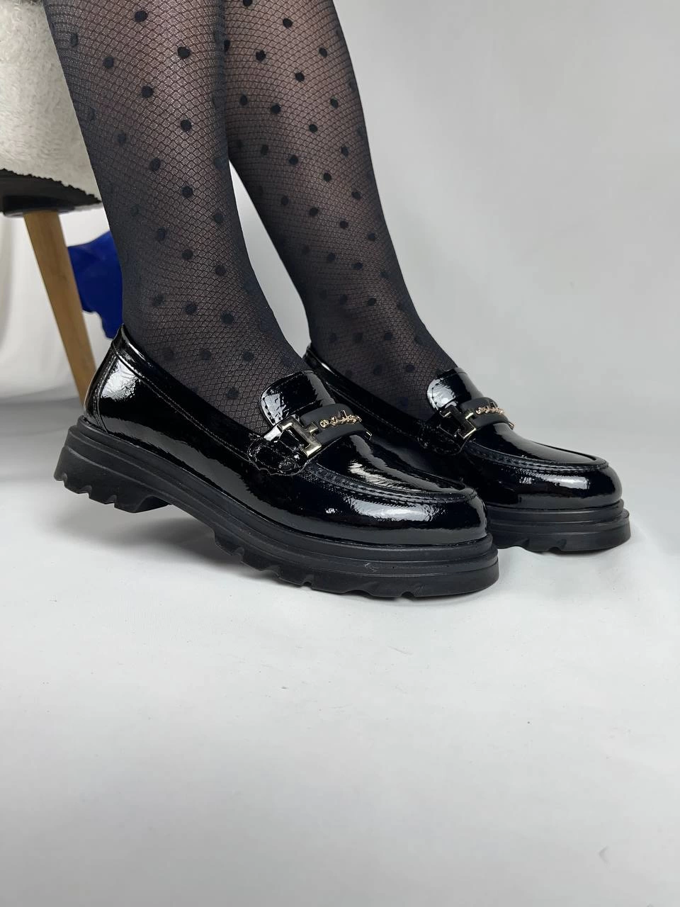 ZRK-BT Siyah Rugan Tokalı Günlük Kadın Babet