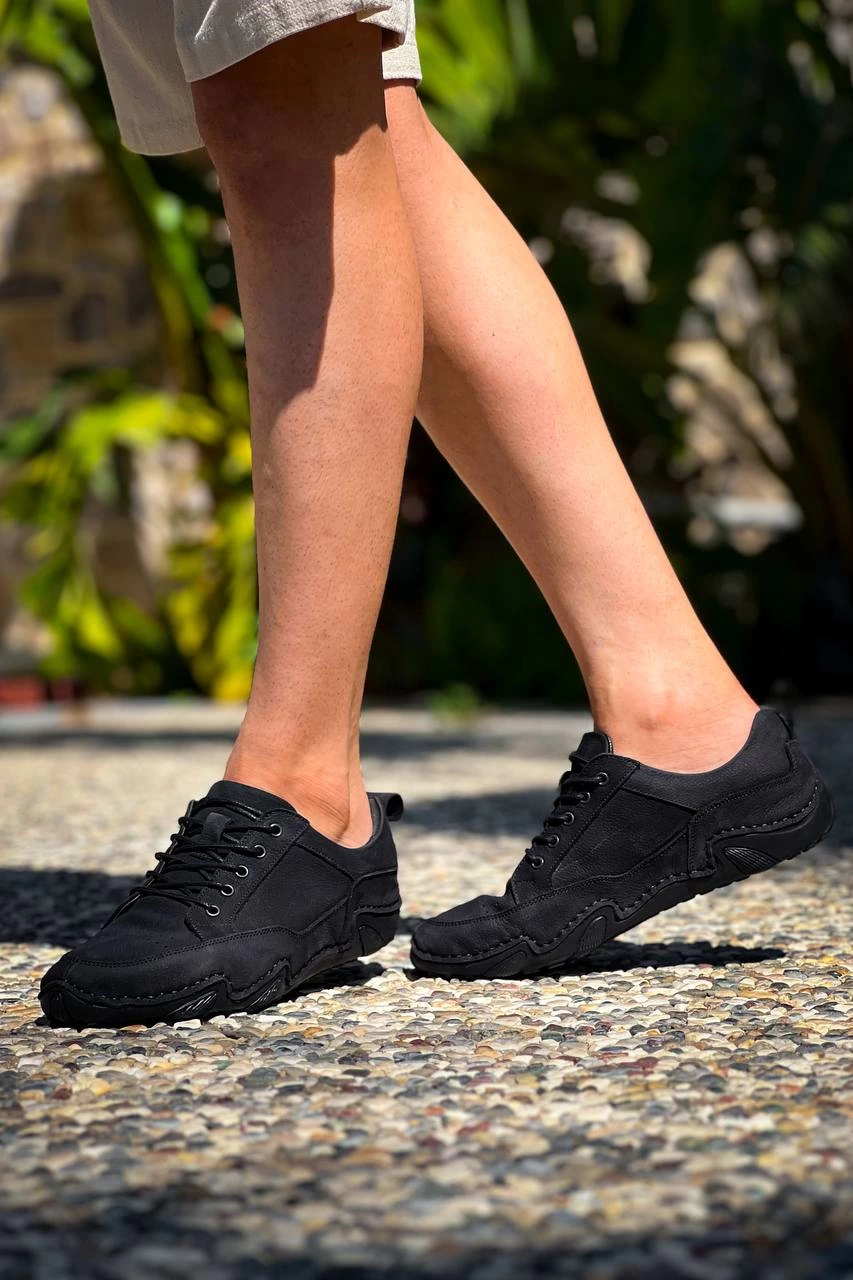 ZRDX1 Premium Siyah Deri Günlük Casual Erkek Ayakkabı Haki