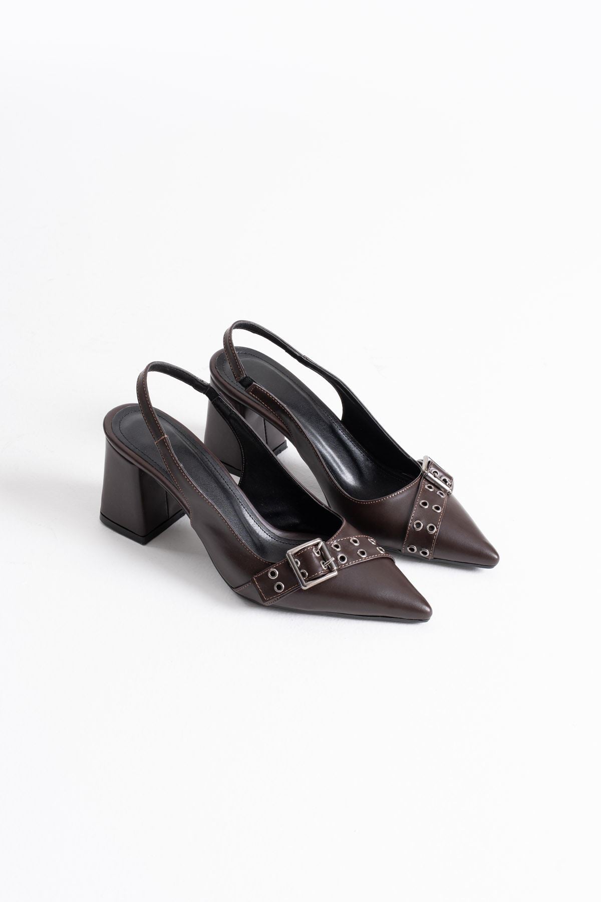 Keira Premium Bitter Brown Patent Leather Women's High Heels
