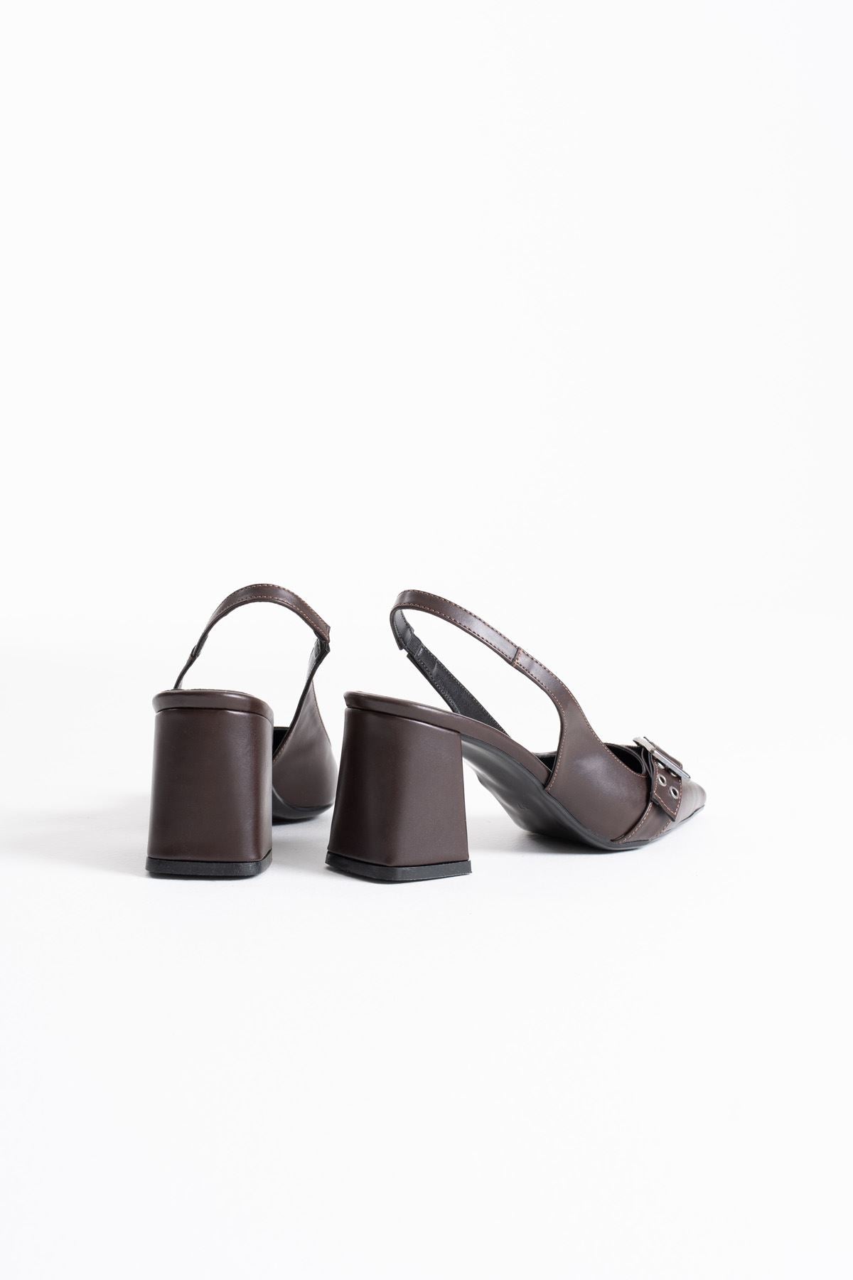 Keira Premium Bitter Brown Patent Leather Women's High Heels