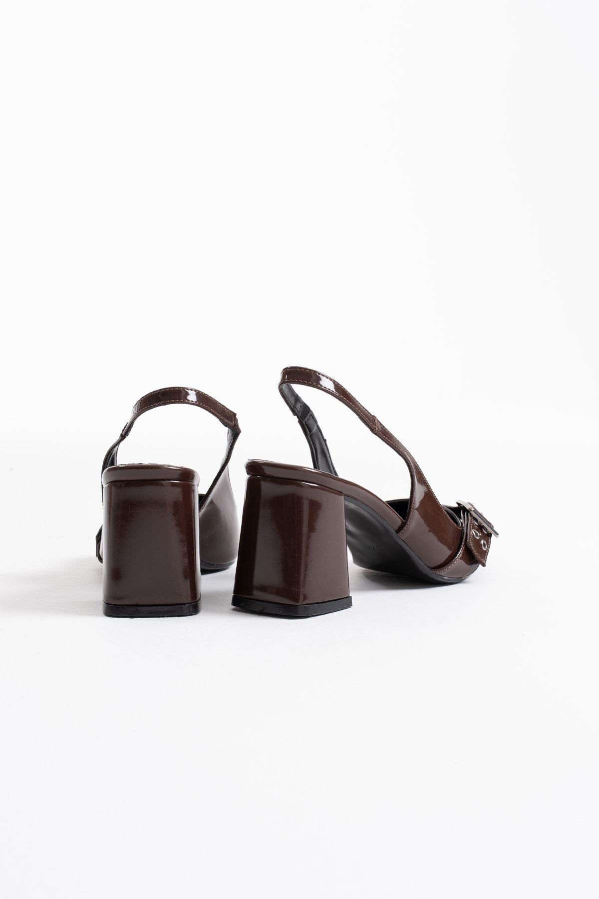Keira Premium Dark Brown Leather Women's High Heels