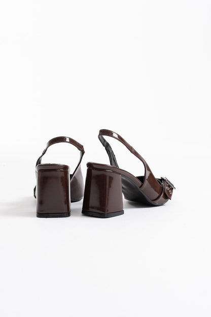 Keira Premium Dark Brown Leather Women's High Heels
