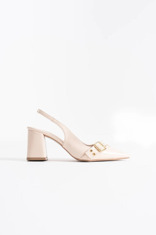 Keira Premium Beige Patent Leather Women's High Heels