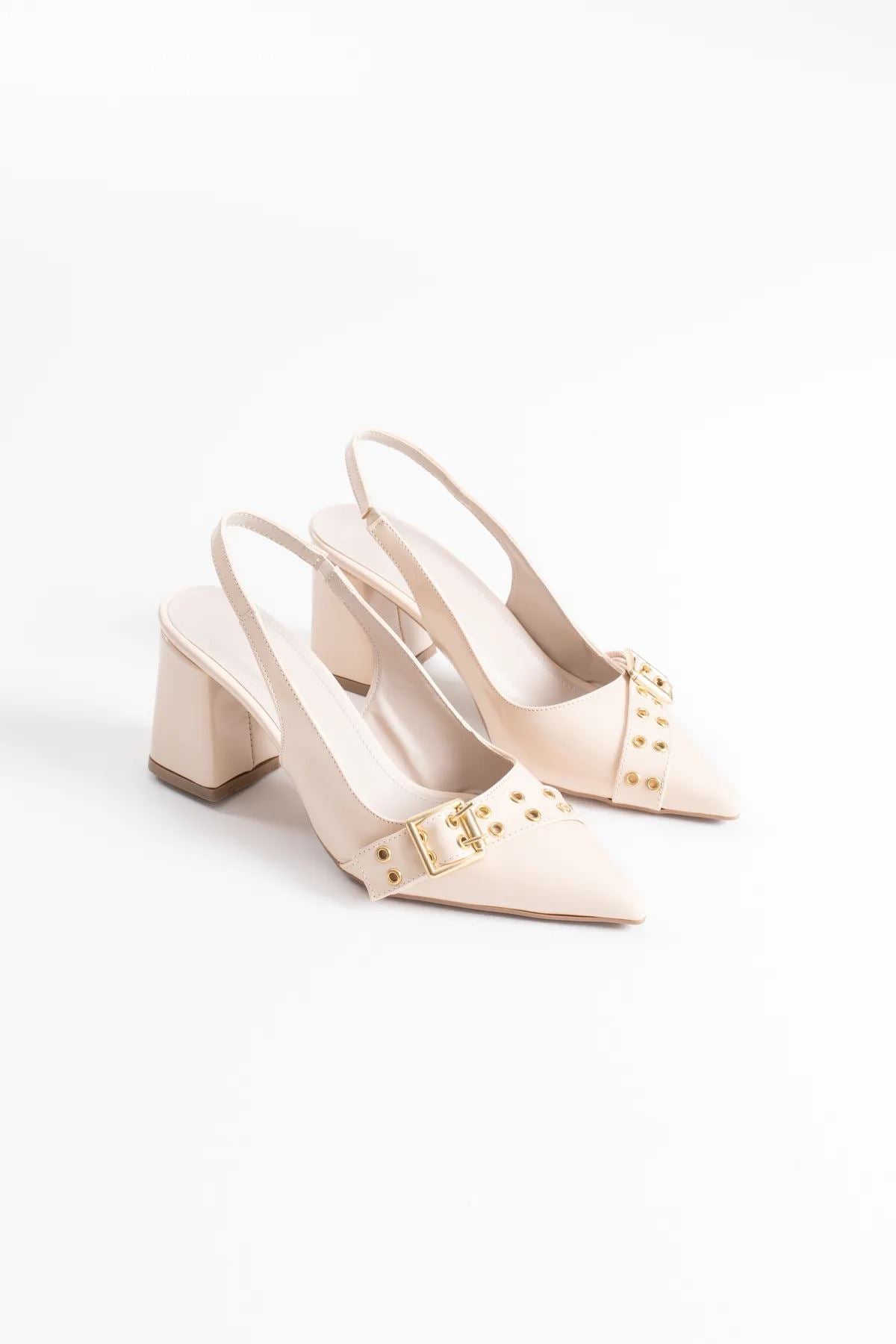Keira Premium Beige Patent Leather Women's High Heels