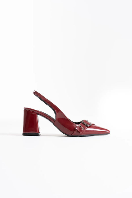 Keira Premium Burgundy Patent Leather Women's High Heel Shoes