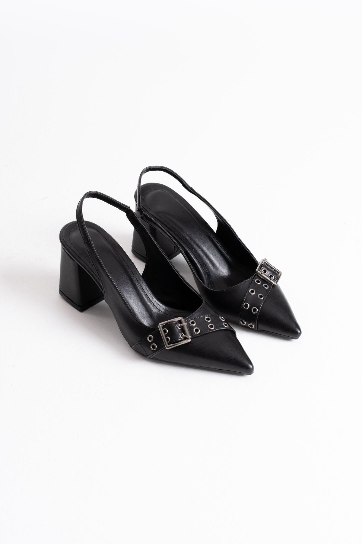 Keira Premium Black Skin Women's High Heels