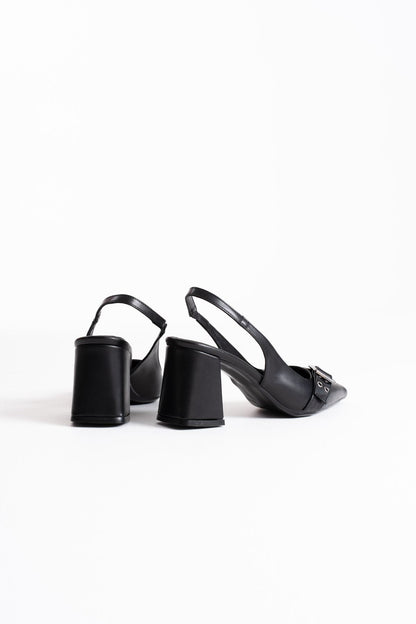 Keira Premium Black Skin Women's High Heels