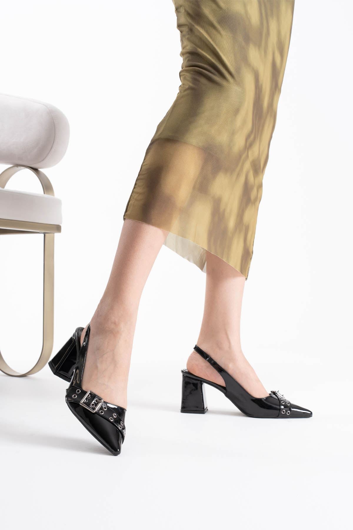 Keira Premium Black Patent Leather Women's High Heels