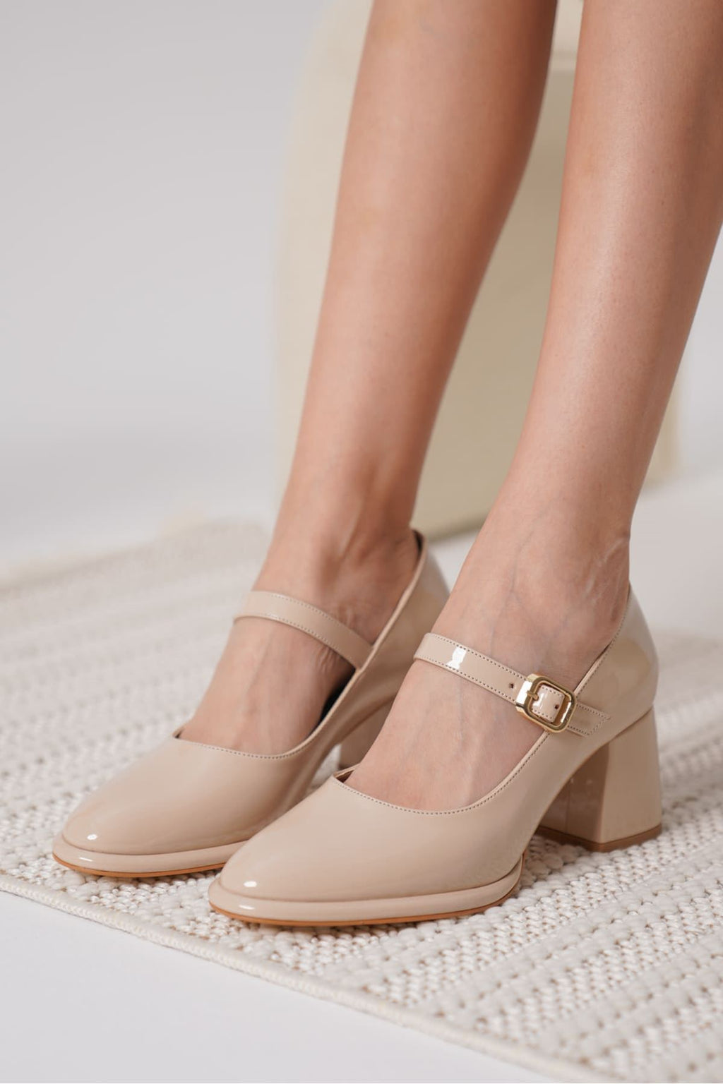 Kelly Premium Nude Patent Leather Women's High Heels