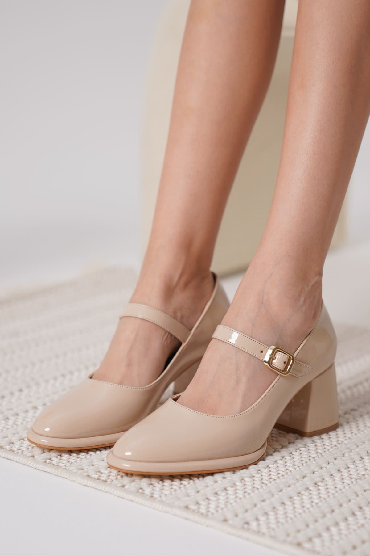 Kelly Premium Nude Patent Leather Women's High Heels