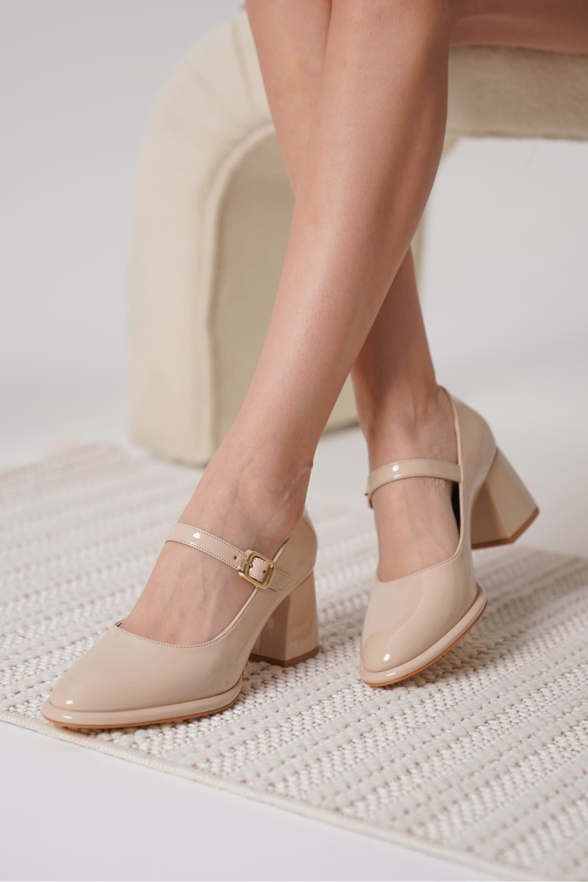 Kelly Premium Nude Patent Leather Women's High Heels