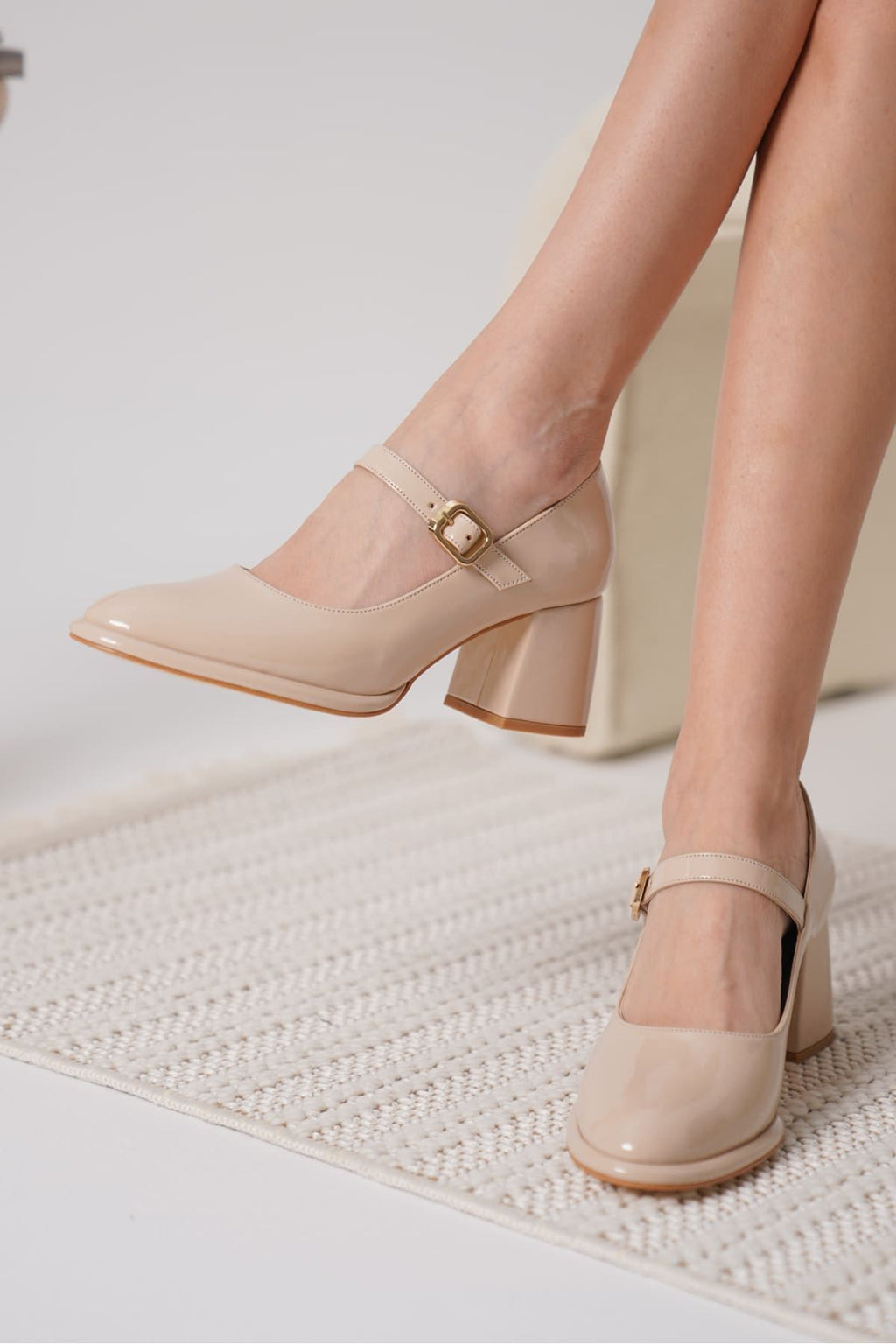 Kelly Premium Nude Patent Leather Women's High Heels