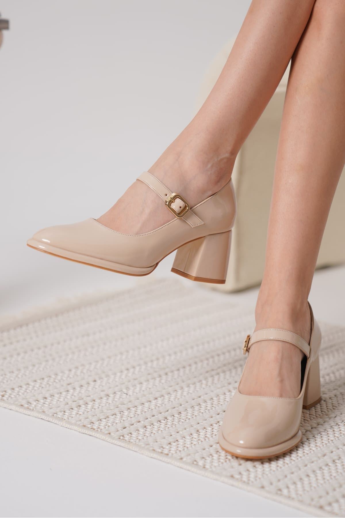 Kelly Premium Nude Patent Leather Women's High Heels