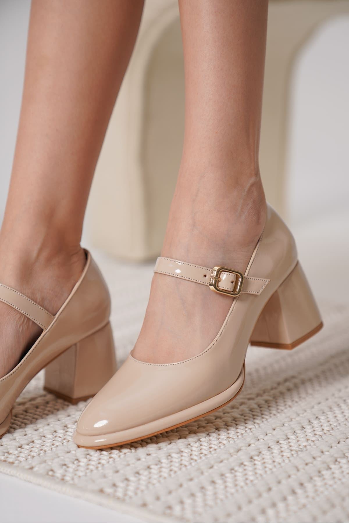 Kelly Premium Nude Patent Leather Women's High Heels