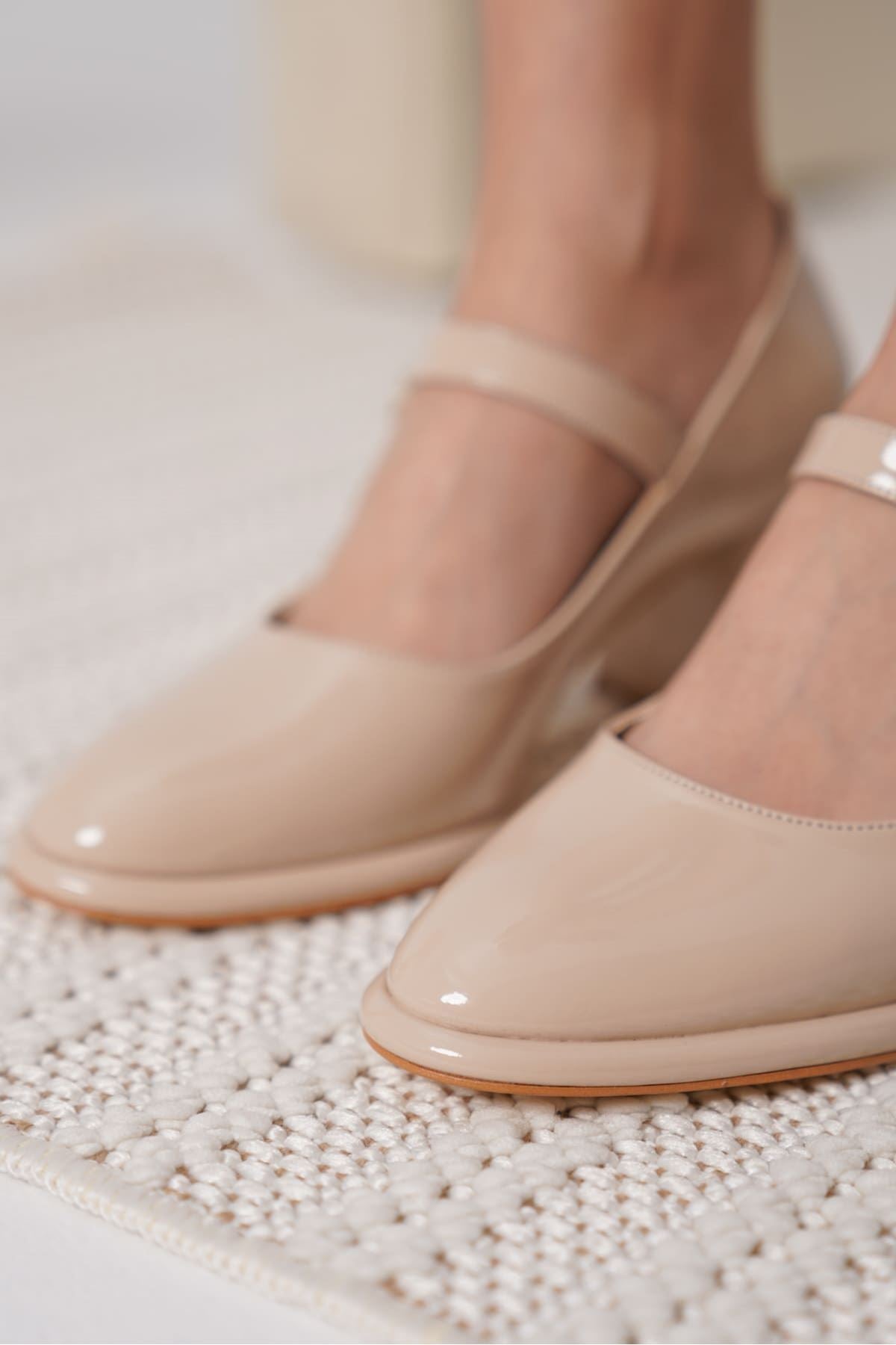 Kelly Premium Nude Patent Leather Women's High Heels